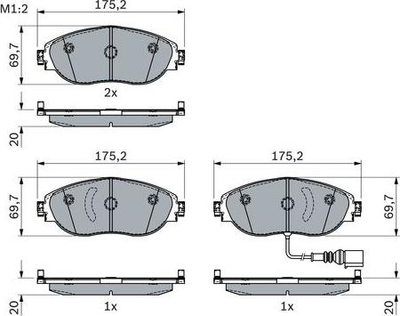 BOSCH 0 986 424 285 - Brake Pad Set, disc brake car-mod.net
