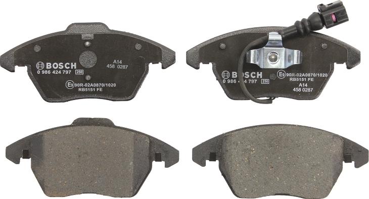 BOSCH 0 986 424 797 - Brake Pad Set, disc brake car-mod.net