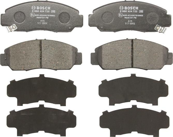 BOSCH 0 986 424 722 - Brake Pad Set, disc brake car-mod.net