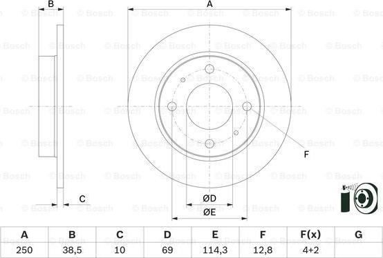 BOSCH 0 986 479 E70 - Brake Disc car-mod.net