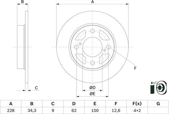 BOSCH 0 986 479 F38 - Brake Disc car-mod.net