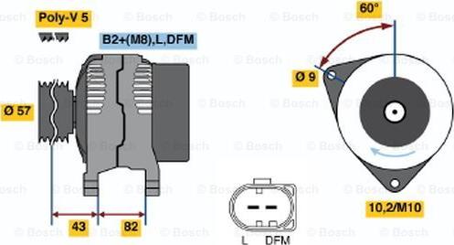 BOSCH 0 986 044 310 - Alternator car-mod.net