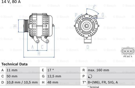 BOSCH 0 986 044 701 - Alternator car-mod.net