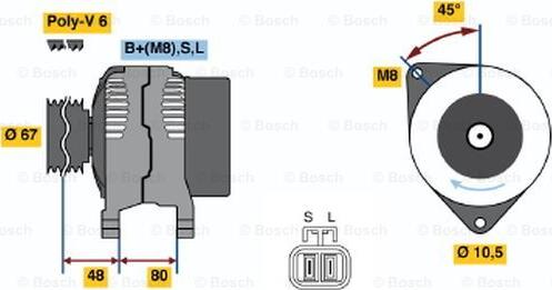 BOSCH 0 986 045 641 - Alternator car-mod.net