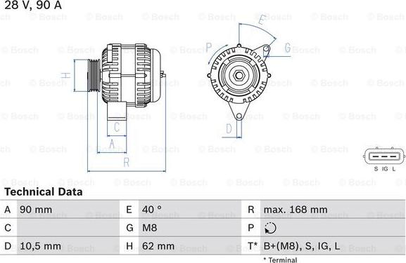 BOSCH 0 986 045 170 - Alternator car-mod.net