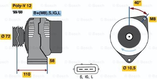 BOSCH 0 986 046 040 - Alternator car-mod.net
