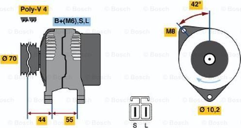 BOSCH 0 986 040 521 - Alternator car-mod.net