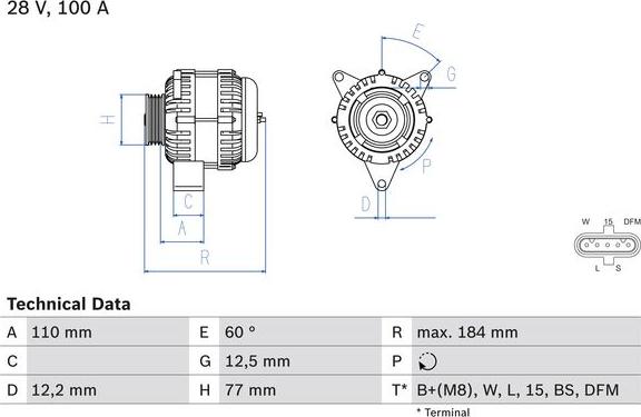 BOSCH 0 986 042 390 - Alternator car-mod.net