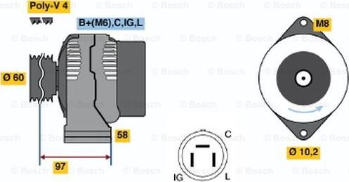 BOSCH 0 986 042 321 - Alternator car-mod.net