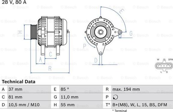 BOSCH 0 986 047 410 - Alternator car-mod.net