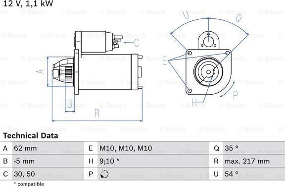 BOSCH 0 986 016 530 - Starter car-mod.net