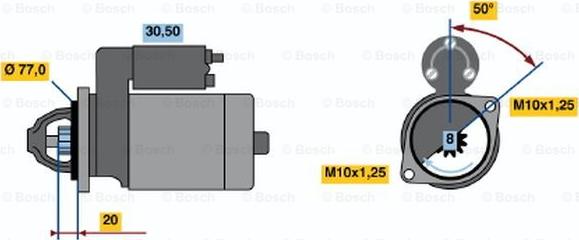 BOSCH 0 986 016 001 - Starter car-mod.net