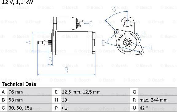 BOSCH 0 986 016 110 - Starter car-mod.net