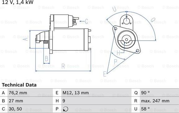 BOSCH 0 986 016 780 - Starter car-mod.net