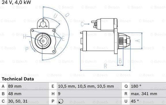 BOSCH 0 986 010 980 - Starter car-mod.net