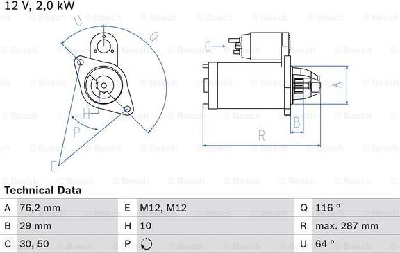 BOSCH 0 986 018 020 - Starter car-mod.net