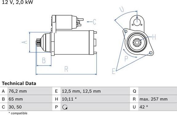 BOSCH 0 986 018 390 - Starter car-mod.net