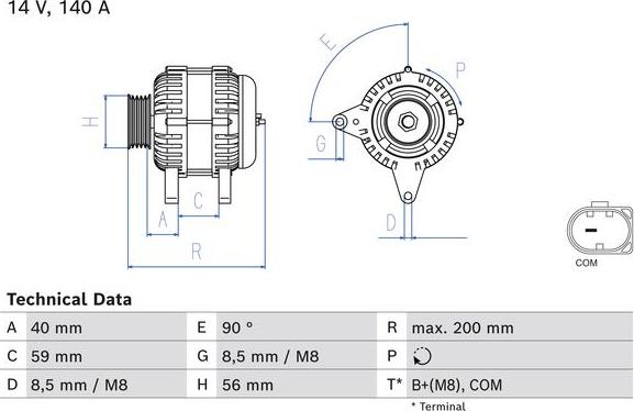 BOSCH 0 986 085 040 - Alternator car-mod.net