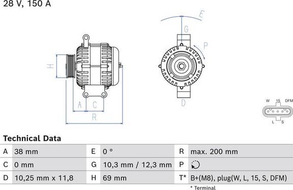 BOSCH 0 986 085 360 - Alternator car-mod.net