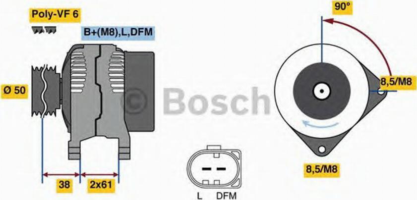 BOSCH 0986080970 - Alternator car-mod.net