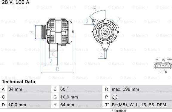 BOSCH 0 986 083 950 - Alternator car-mod.net