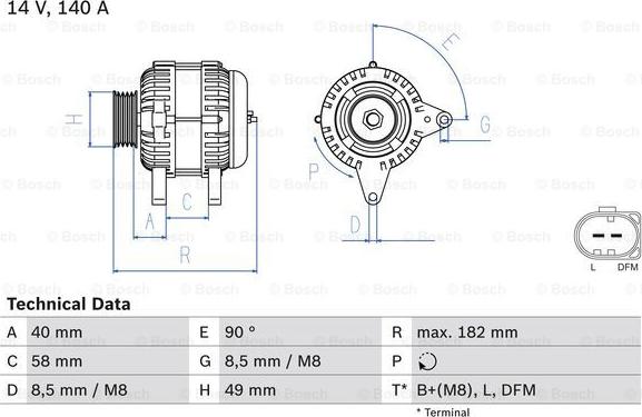 BOSCH 0 986 083 050 - Alternator car-mod.net