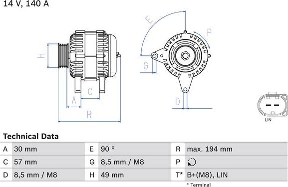 BOSCH 0 986 083 170 - Alternator car-mod.net