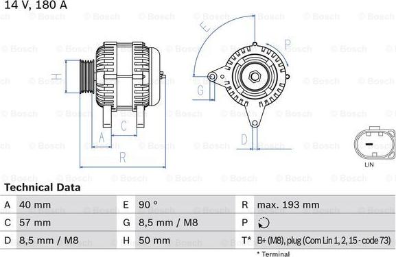 BOSCH 0 986 083 850 - Alternator car-mod.net
