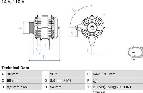 BOSCH 0 986 083 270 - Alternator car-mod.net