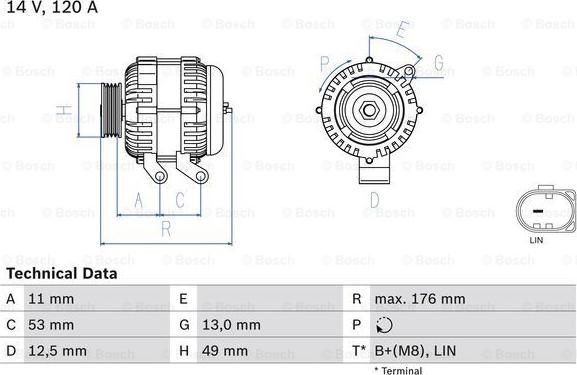 BOSCH 0 986 082 220 - Alternator car-mod.net