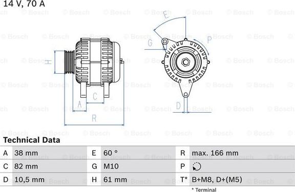 BOSCH 0 986 039 550 - Alternator car-mod.net
