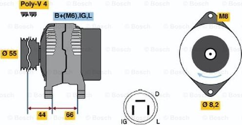 BOSCH 0 986 038 151 - Alternator car-mod.net