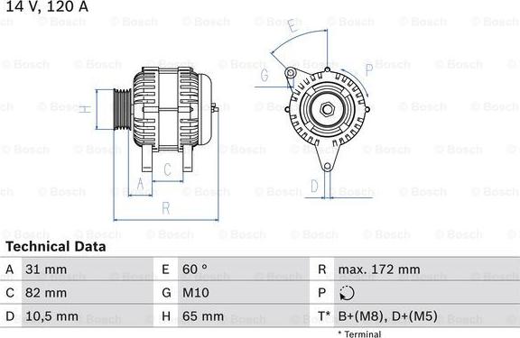 BOSCH 0 986 038 180 - Alternator car-mod.net