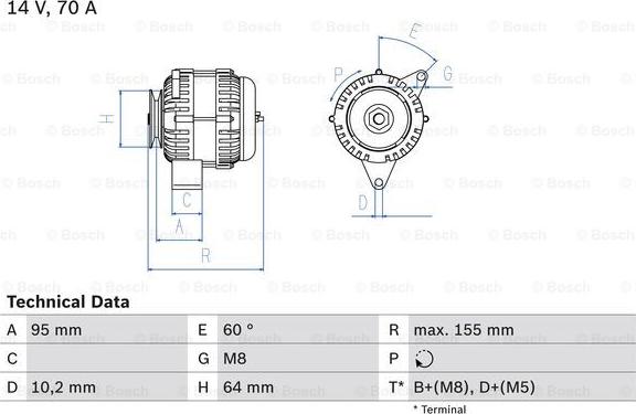 BOSCH 0 986 038 730 - Alternator car-mod.net