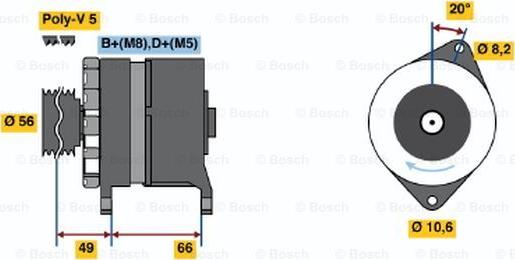 BOSCH 0 986 037 801 - Alternator car-mod.net