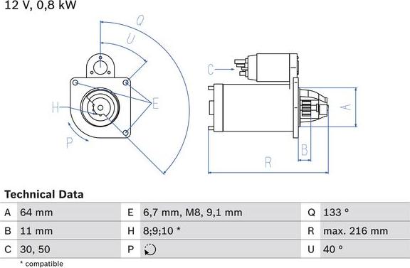 BOSCH 0 986 021 590 - Starter car-mod.net