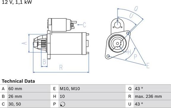 BOSCH 0 986 022 280 - Starter car-mod.net