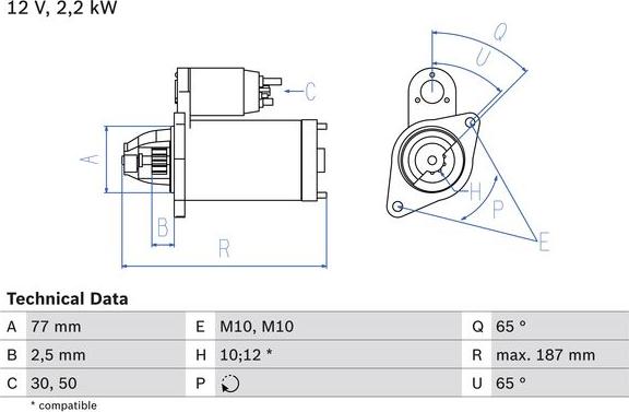 BOSCH 0 986 022 720 - Starter car-mod.net