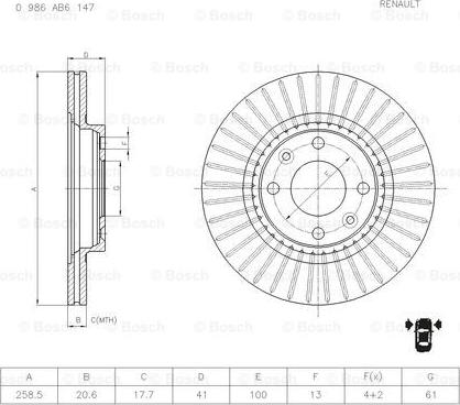 BOSCH 0 986 AB6 147 - Brake Disc car-mod.net