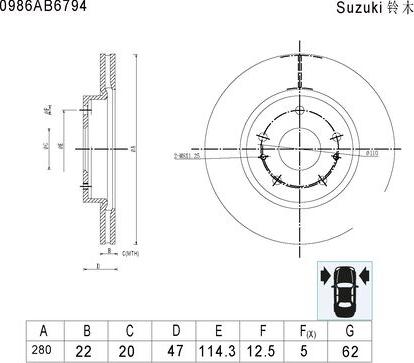 BOSCH 0 986 AB6 794 - Brake Disc car-mod.net