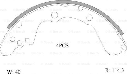 BOSCH 0 986 AB0 004 - Drum Brake Shoe Set car-mod.net