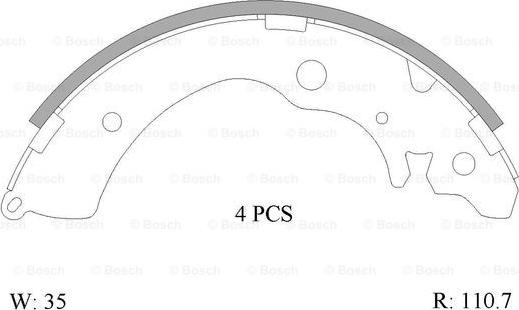 BOSCH 0 986 AB0 003 - Drum Brake Shoe Set car-mod.net