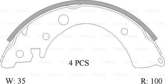 BOSCH 0 986 AB0 801 - Drum Brake Shoe Set car-mod.net