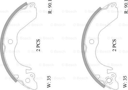 BOSCH 0 986 AB0 837 - Drum Brake Shoe Set car-mod.net