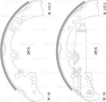 BOSCH 0 986 AB1 548 - Drum Brake Shoe Set car-mod.net