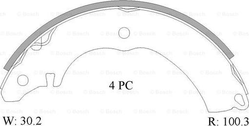 BOSCH 0 986 AB1 554 - Drum Brake Shoe Set car-mod.net