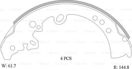 BOSCH 0 986 AB1 500 - Drum Brake Shoe Set car-mod.net