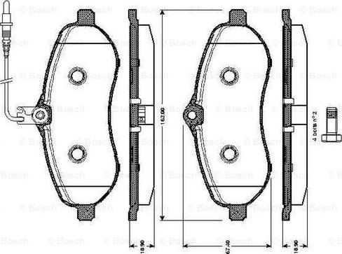 BOSCH 0 986 TB3 037 - Brake Pad Set, disc brake car-mod.net