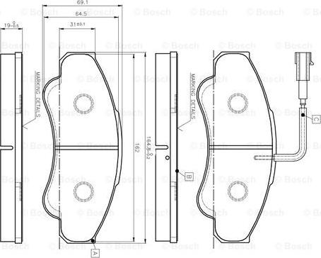 BOSCH 0 986 TB2 431 - Brake Pad Set, disc brake car-mod.net