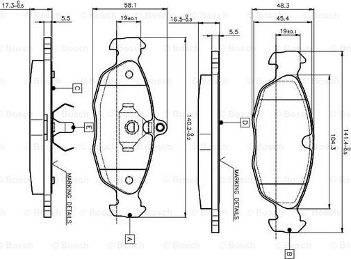 BOSCH 0 986 TB2 021 - Brake Pad Set, disc brake car-mod.net